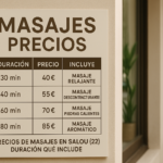 Precios de masajes en Salou: tarifas duración y qué incluye (2026)